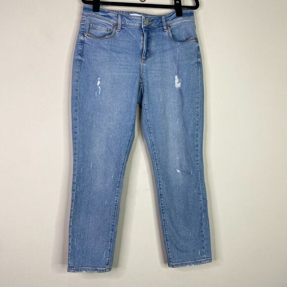 LOFT Curvy Skinny Distressed Crop Jeans Women's Size 4 - Picture 1 of 9